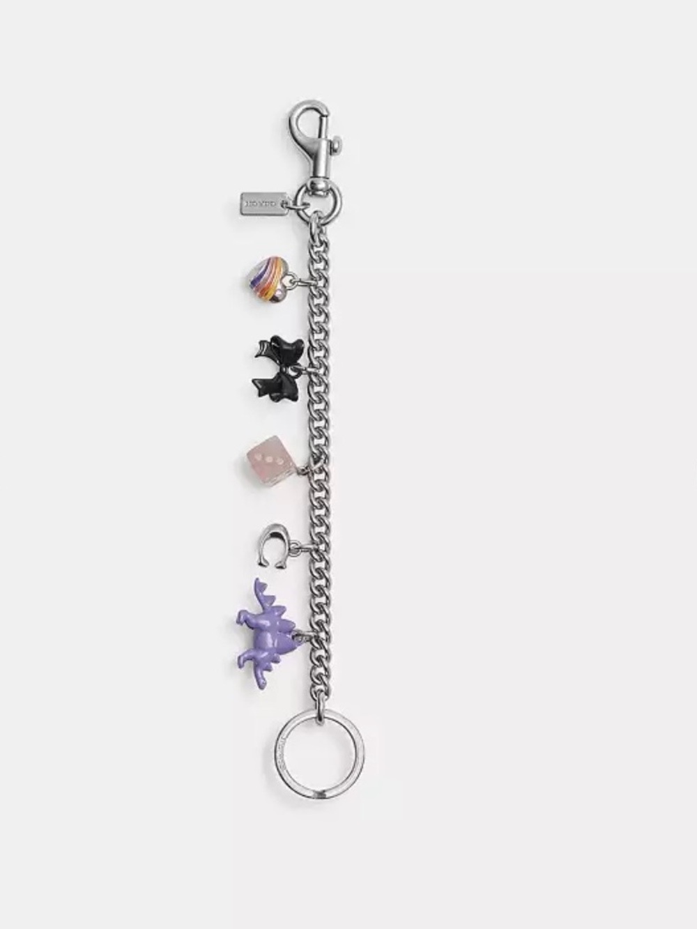 NWT Coach Motif Charm Chain Bag Extender/Strap in Silver Hardware
